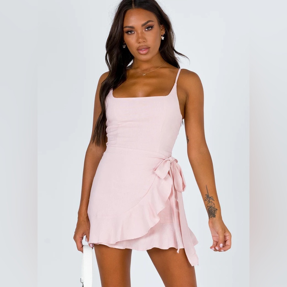 Princess Polly COTTAGE HILL MINI DRESS BLUSH